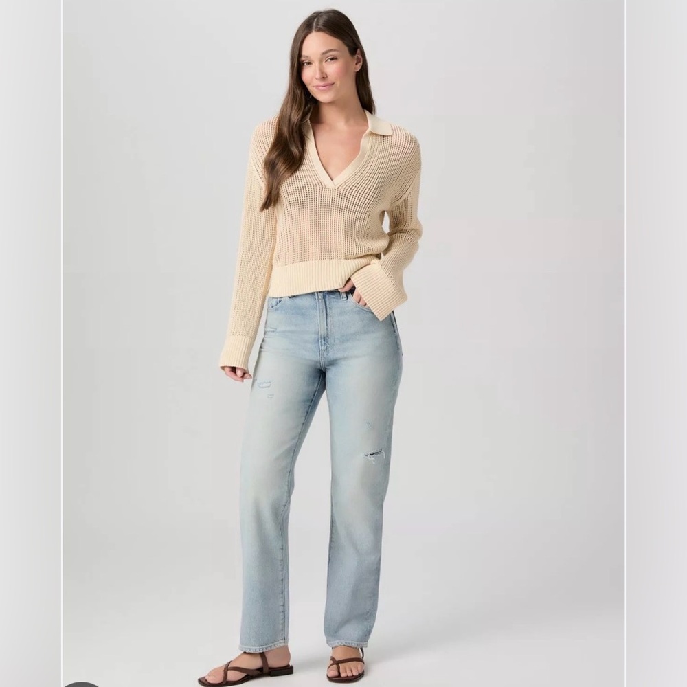 NWT PAIGE Sawyer Jeans Mic Drop Destructed Size 26